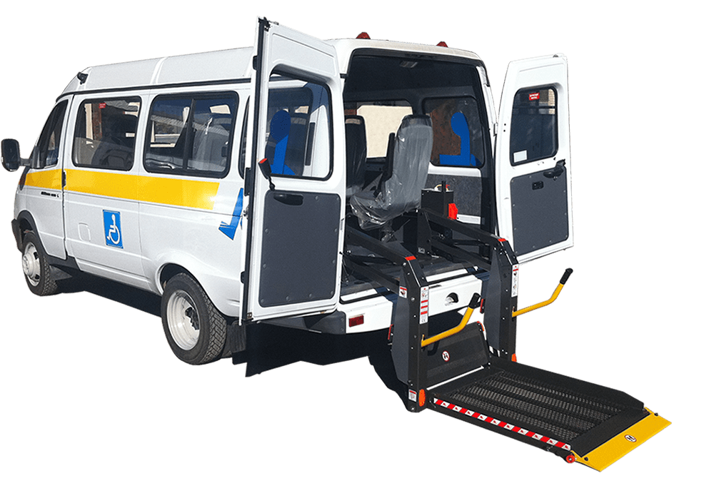 Микроавтобус для перевозки инвалидов с задним подъёмником на базе ГАЗель Бизнес