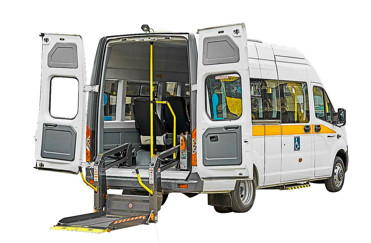 Микроавтобус для перевозки инвалидов с задним подъёмником на базе ГАЗель Next